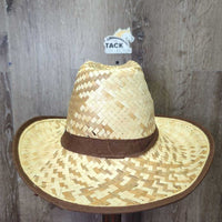 Light Straw Western Hat *like new, broken/holey, loose threads
