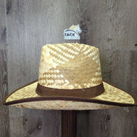 Light Straw Western Hat *like new, broken/holey, loose threads
