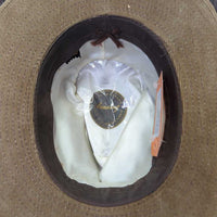 Hvy Cordoroy Western Hat, feather *gc, mnr stains, bent & rubs
