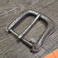 Light Engraved Metal Belt Buckle *vgc, clean, stains & rubs
