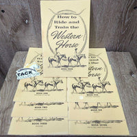 Vintage Set of 7: How to Ride and Train the Western Horse by Pete Moss *gc, stains, rubs, faded
