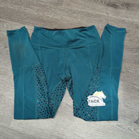 Fleece Lined Full Seat Sticky Riding Tight Breeches, Pull on *vgc, mnr hair, seam rubs & frays
