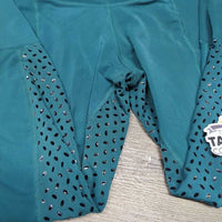 Fleece Lined Full Seat Sticky Riding Tight Breeches, Pull on *vgc, mnr hair, seam rubs & frays
