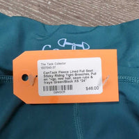 Fleece Lined Full Seat Sticky Riding Tight Breeches, Pull on *vgc, mnr hair, seam rubs & frays
