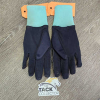 JUNIORS Cloth Riding Gloves *gc/fair, clean, rubs, peeled, pilly
