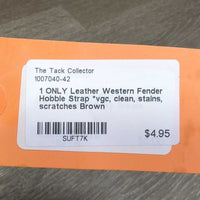 1 ONLY Leather Western Fender Hobble Strap *vgc, clean, stains, scratches
