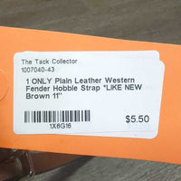 1 ONLY Plain Leather Western Fender Hobble Strap *LIKE NEW
