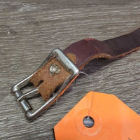 Thick Soft Leather Strap, big roller buckle *vgc/xc, mnr dings, rough edges, creases & stains
