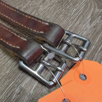 Thick Nylon Lined Stirrup Leathers *vgc, clean, mnr split hole edges, dents, stains & threads
