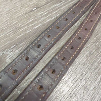 Thick Nylon Lined Stirrup Leathers *vgc, clean, mnr split hole edges, dents, stains & threads
