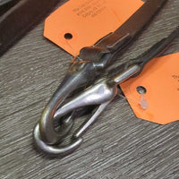 Long Elastic Side Reins *vgc, clean, mnr dirt, threads, rubs, dents & xholes, elastic edges: rubs & frays
