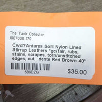 Cwd?Antares Soft Nylon Lined Stirrup Leathers *gc/fair, rubs, stains, scrapes, torn/unstitched edges, cut, dents
