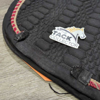 Quilt Dressage Pad, 2x piping *gc, clean, rubs, mnr threads, hair, pills, residue, faded, 0 tabs/loops, unstitched, torn edge
