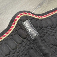 Quilt Dressage Pad, 2x piping *gc, clean, rubs, mnr threads, hair, pills, residue, faded, 0 tabs/loops, unstitched, torn edge
