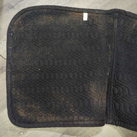 Quilt Dressage Pad, 2x piping *gc, clean, rubs, mnr threads, hair, pills, residue, faded, 0 tabs/loops, unstitched, torn edge
