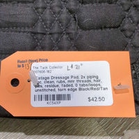 Quilt Dressage Pad, 2x piping *gc, clean, rubs, mnr threads, hair, pills, residue, faded, 0 tabs/loops, unstitched, torn edge
