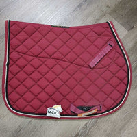 Quilt Jumper Saddle Pad, Non-Slip half pad, Piping *gc, clean, faded, stains, mnr hair, pulled piping
