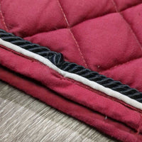 Quilt Jumper Saddle Pad, Non-Slip half pad, Piping *gc, clean, faded, stains, mnr hair, pulled piping
