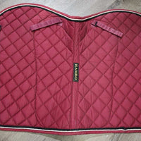 Quilt Jumper Saddle Pad, Non-Slip half pad, Piping *gc, clean, faded, stains, mnr hair, pulled piping
