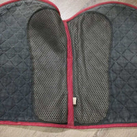 Quilt Jumper Saddle Pad, Non-Slip half pad, Piping *gc, clean, faded, stains, mnr hair, pulled piping
