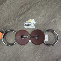 Thin Slow Twist Loose Ring Gag Bit, 2x rubberr guards *vgc/xc, clean, mnr scuffs, guards: rubs
