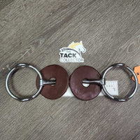 Thin Slow Twist Loose Ring Gag Bit, 2x rubberr guards *vgc/xc, clean, mnr scuffs, guards: rubs
