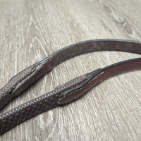 Soft Rubber Reins, Stoppers *vgc, clean, rubs, fading, threads
