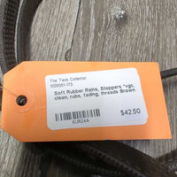 Soft Rubber Reins, Stoppers *vgc, clean, rubs, fading, threads
