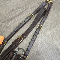 FS Rsd Soft Leather & Elastic Breastplate, running attach *vgc, clean, cracks, cuts, undone stitching, dents, threads

