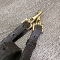 FS Rsd Soft Leather & Elastic Breastplate, running attach *vgc, clean, cracks, cuts, undone stitching, dents, threads
