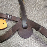 FS Rsd Soft Leather & Elastic Breastplate, running attach *vgc, clean, cracks, cuts, undone stitching, dents, threads
