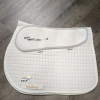 Quilt Jumper Saddle Pad, Thinline Half Pad *gc, clean, older, dingy, cut tabs, puckers, pills, rubs, hair
