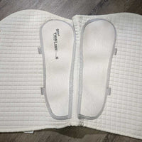 Quilt Jumper Saddle Pad, Thinline Half Pad *gc, clean, older, dingy, cut tabs, puckers, pills, rubs, hair

