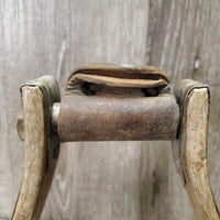 1 ONLY Wood/Metal Side Western Stirrup *gc/fair, scraped, older, stains, falling off leather top, rusty
