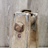 1 ONLY Wood/Metal Side Western Stirrup *gc/fair, scraped, older, stains, falling off leather top, rusty
