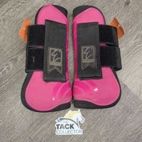 Open Front Boots, velcro, bag *gc, dirty, rubs, hairy, scrapes, 1 Squished
