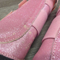 Sparkley Closed Front & Hind Boots, Fleece Lined, velcro *vgc/xc, clean, mnr hair, rubs, stains, peeled edges & unstitched seam
