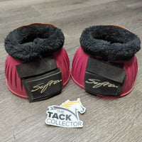 Pr Velcro Bell Boots, fleece top *vgc/gc, clean, residue, mnr hair, scuffs
