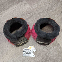 Pr Velcro Bell Boots, fleece top *vgc/gc, clean, residue, mnr hair, scuffs
