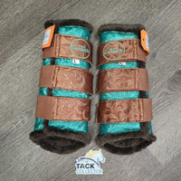 Closed Front & Hind Boots, Fleece Lined, velcro *xc/like new, clean, mnr hair
