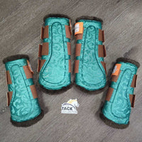 Closed Front & Hind Boots, Fleece Lined, velcro *xc/like new, clean, mnr hair
