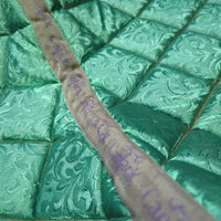 Quilt Jumper Pad, 2x piping *vgc, dirt, hair, bare spots, mnr rubs, puckers, faded
