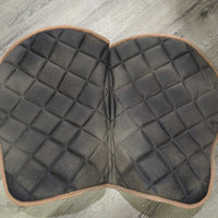Quilt Jumper Pad, 2x piping *vgc, dirt, hair, bare spots, mnr rubs, puckers, faded
