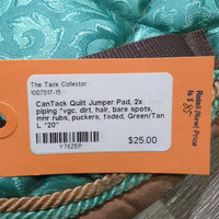 Quilt Jumper Pad, 2x piping *vgc, dirt, hair, bare spots, mnr rubs, puckers, faded
