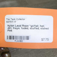 Nylon Lead Rope *gc/fair, hair, dirt, frays, faded, scuffed, stained
