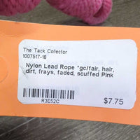 Nylon Lead Rope *gc/fair, hair, dirt, frays, faded, scuffed
