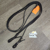 Leather Reins, Finger Stoppers *vgc/FAIR, clean, cracked, v.stiff & v.dry
