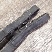 Leather Reins, Finger Stoppers *vgc/FAIR, clean, cracked, v.stiff & v.dry

