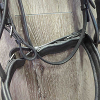 Monocrown Dressage Bridle, Crank, Flash, Bling, Plain Reins, Finger Stoppers, Tag *new/xc, mnr dirt?film & creases
