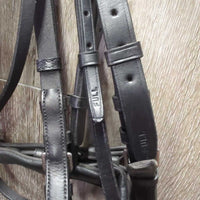 Monocrown Dressage Bridle, Crank, Flash, Bling, Plain Reins, Finger Stoppers, Tag *new/xc, mnr dirt?film & creases
